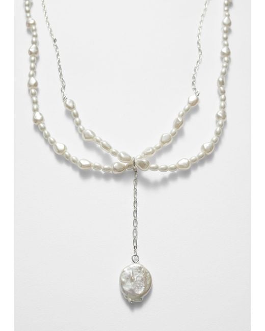 & Other Stories Natural Pendant Pearl Choker