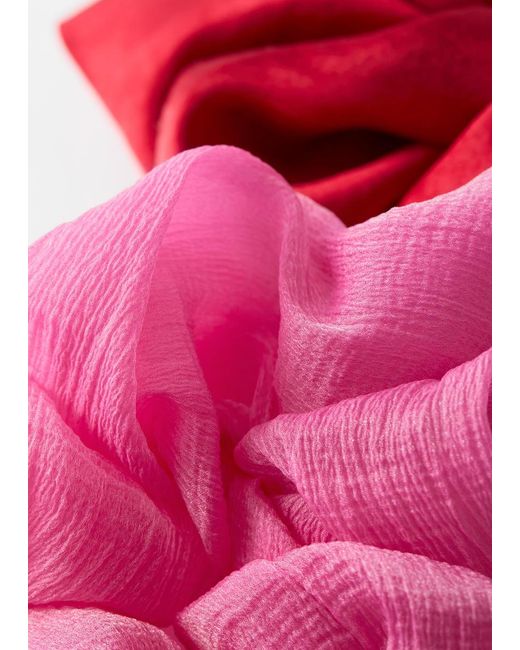 & Other Stories Pink Duo Extra-Large Satin Finish Scrunchie Set