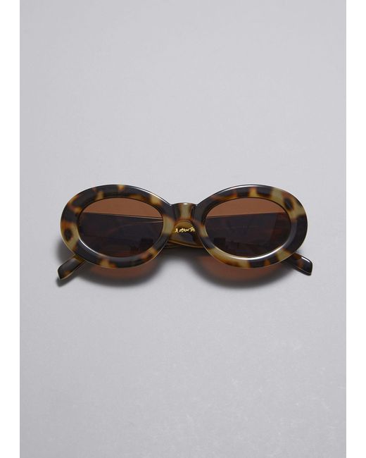 & Other Stories Gray Oval Frame Sunglasses