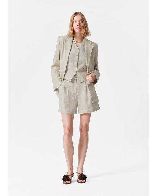 & Other Stories Natural Relaxed Linen Shorts