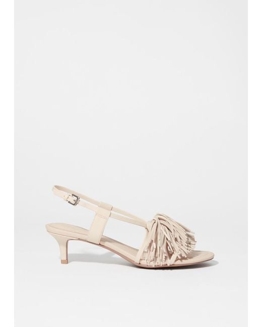 & Other Stories Natural Fringed Leather Sandals