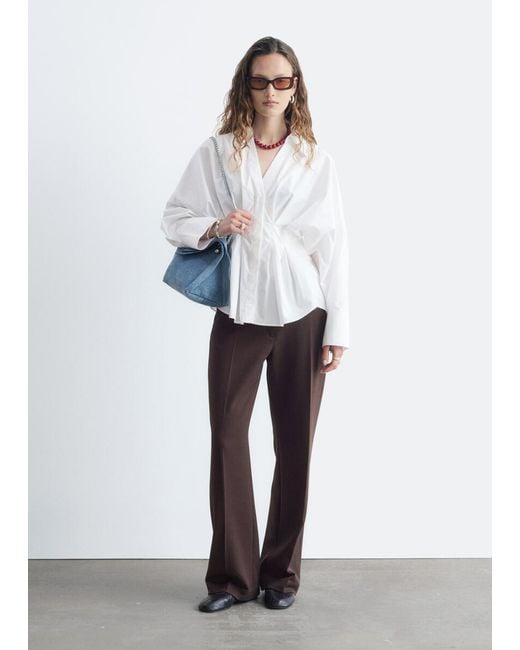 & Other Stories White Tailored Press Crease Trousers