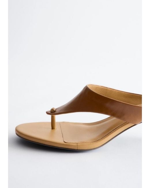 & Other Stories Brown Leather Kitten Heels