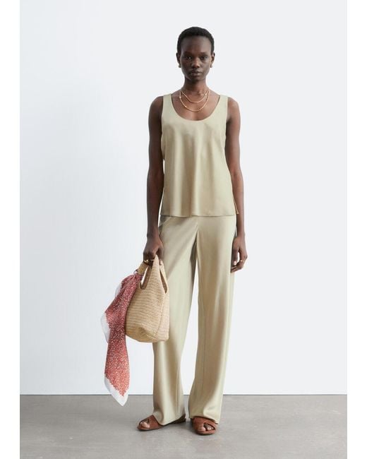 & Other Stories Natural Scoop Neck Tank Top