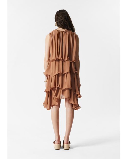 & Other Stories White Sleeveless Frill Mini Dress