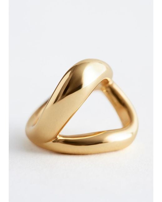 & Other Stories Metallic Irregular Ring