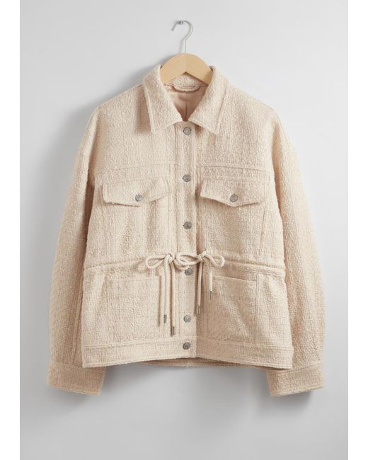 & Other Stories Natural Tweedjacke Mit Kordelzug