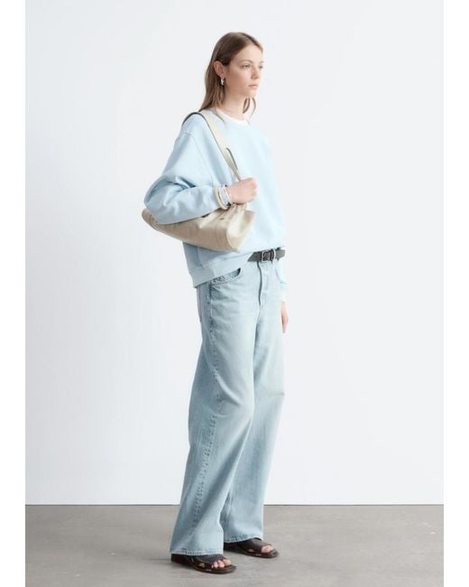 & Other Stories Blue Oversized Cotton-Jersey Sweatshirt