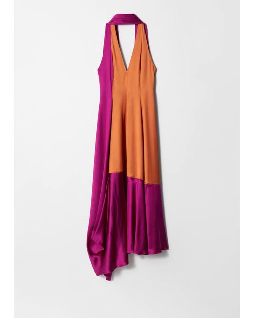 strapless open back dress Cross Front Scarf Back Chiffon Mermaid Maxi Dress - Blush Pink main image 1