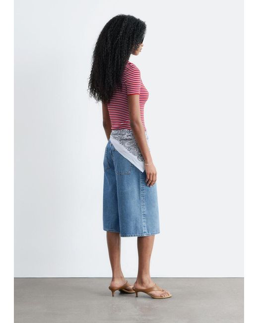 & Other Stories Red Ribbed T-Shirt