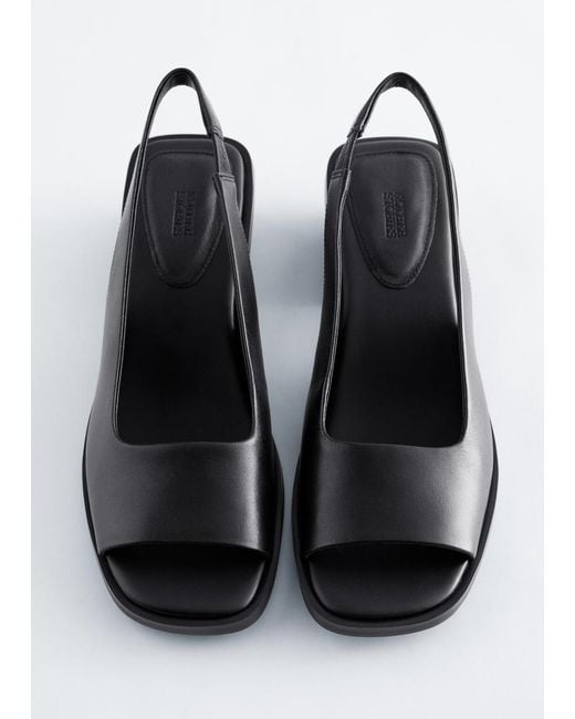 & Other Stories White Nappa Leather Slingback Sandals