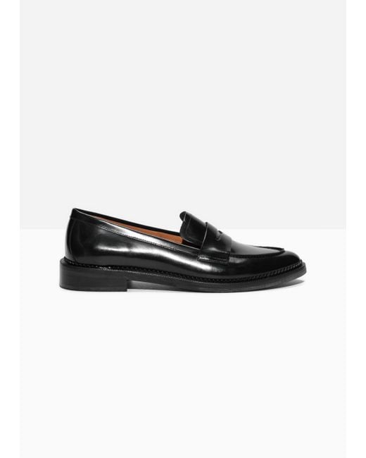 & Other Stories Black Leather Loafers