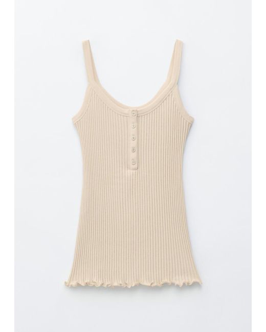 & Other Stories Natural Scalloped Tank Top