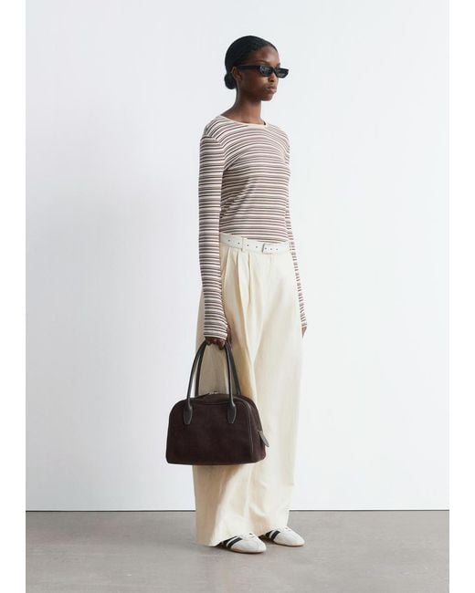 & Other Stories White Wide-Leg Trousers