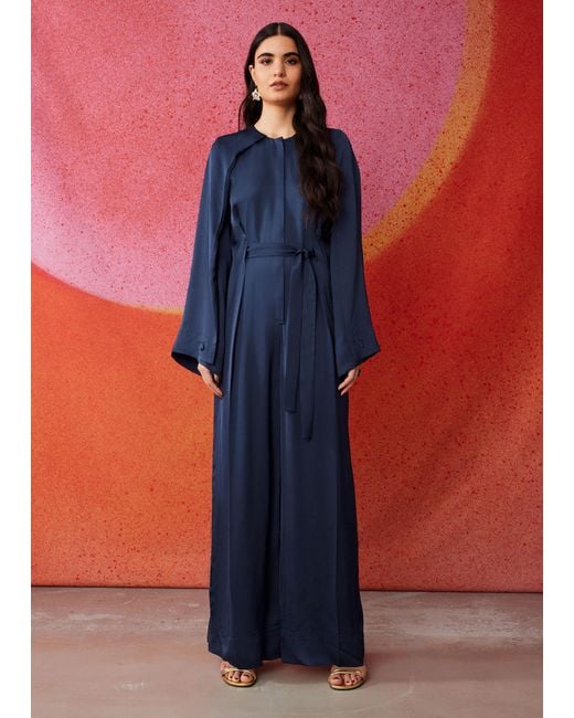 & Other Stories Blue Belted Jumpsuit
