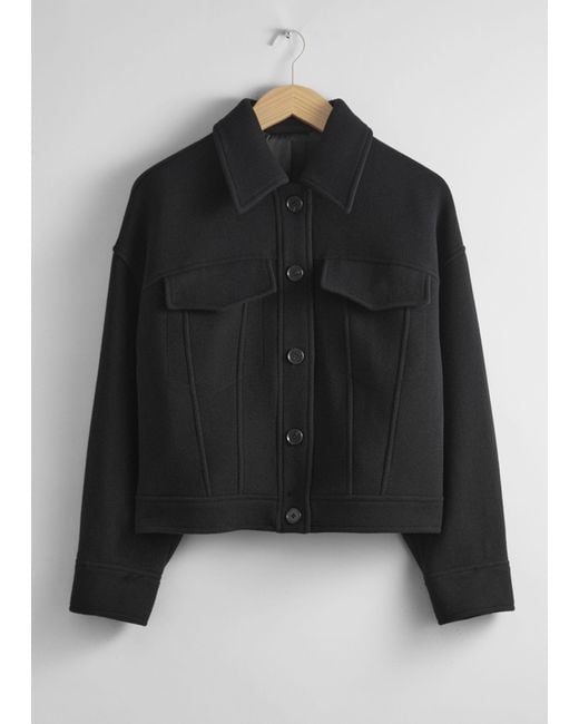 & Other Stories Blue Collared Wool-blend Jacket