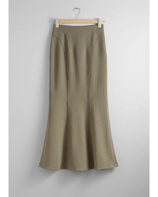 & Other Stories Natural Fluted Maxi Skirt