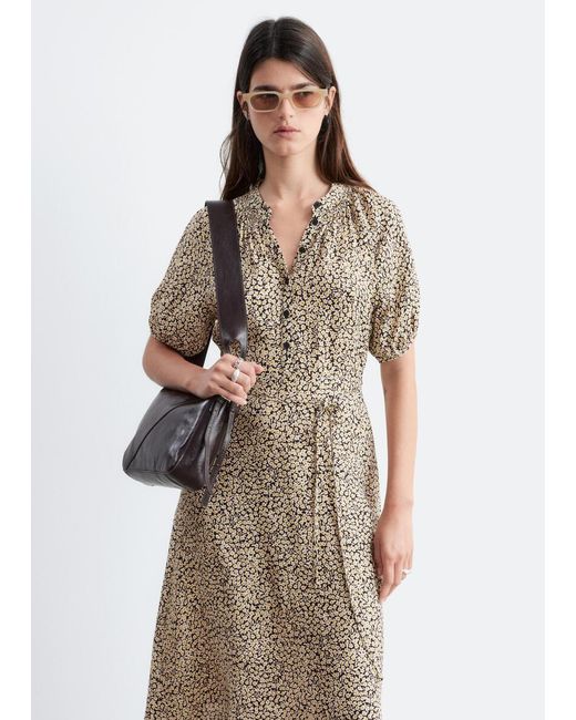 & Other Stories White Tie-Waist Midi Dress