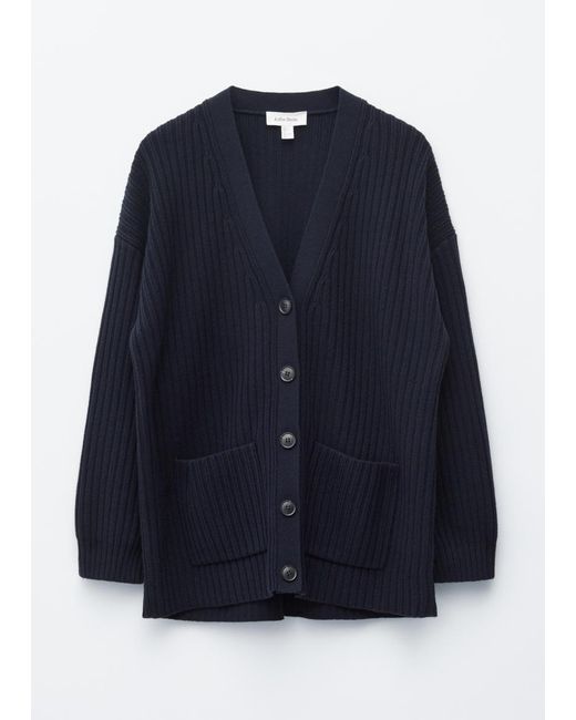 & Other Stories Blue Rib-Knit Cardigan
