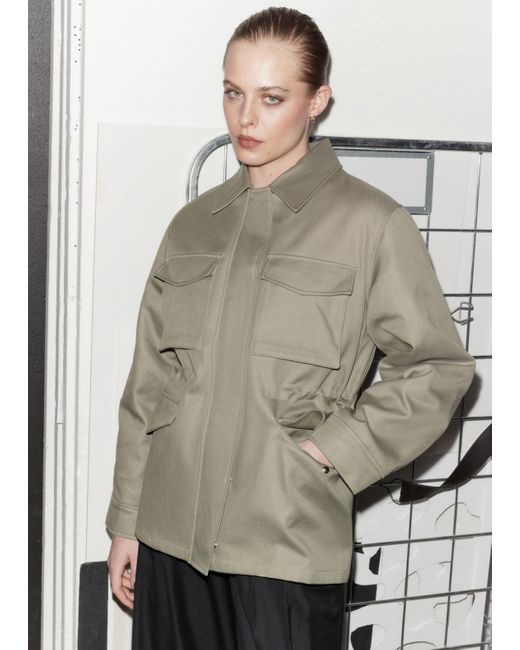 & Other Stories Gray Utility Jacket