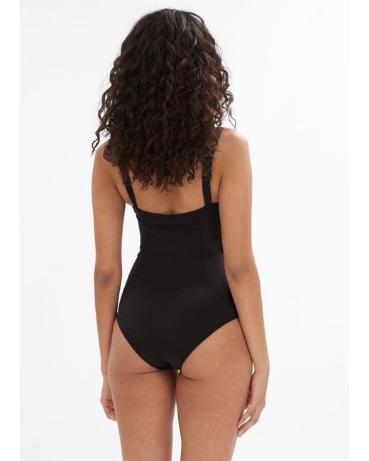 & Other Stories Black Button-detailed Swimsuit