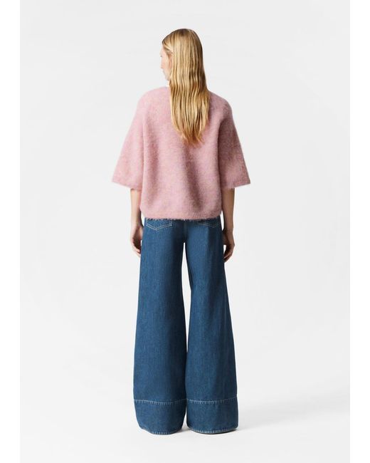 & Other Stories Pink Alpaca-Blend Knitted Top