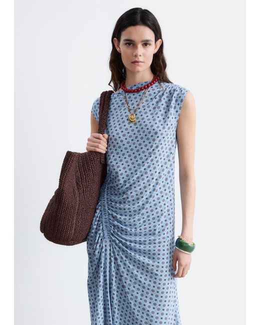 & Other Stories White Boat-Neck Midi Dress