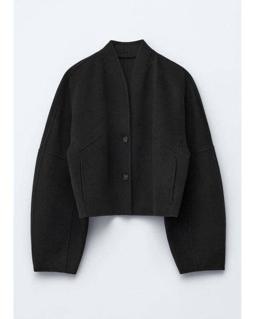 & Other Stories Black Wool Doublé Jacket