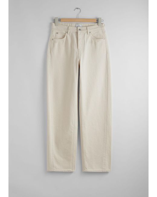 & Other Stories White Relaxed Tapered Jeans