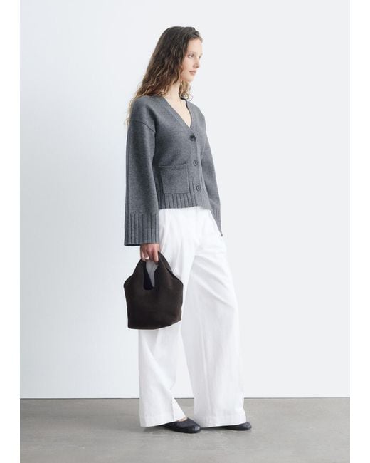 & Other Stories Gray Tapered Knit Cardigan