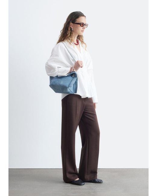 & Other Stories White Tailored Press Crease Trousers