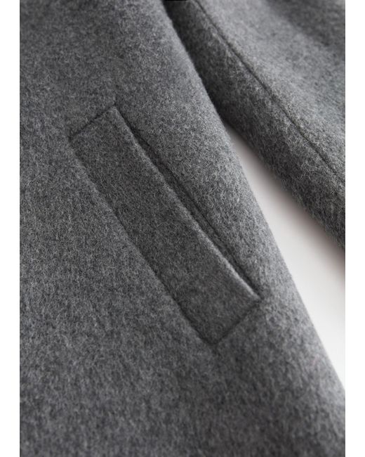 & Other Stories Gray Single-breasted Belted Coat