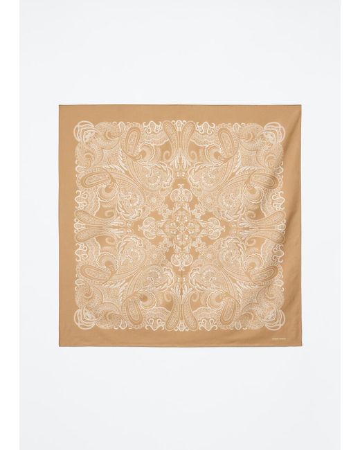 & Other Stories Natural Large Silk-Blend Paisley Scarf
