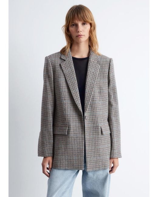 & Other Stories Gray Tailored Wool-Blend Blazer