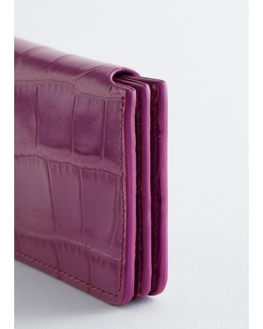& Other Stories Purple Leather Card Holder