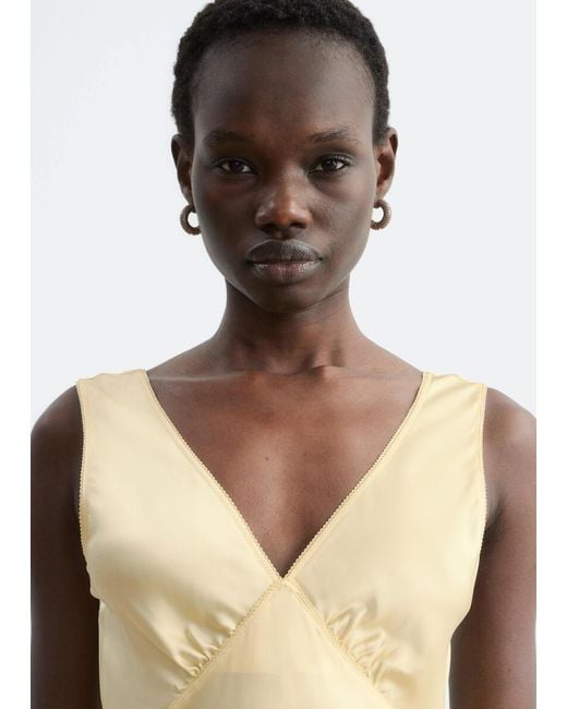 & Other Stories Multicolor V-Neck Slip Midi Dress