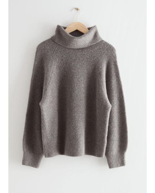 & Other Stories Turtleneck Wool Knit Sweater in Beige (Natural) | Lyst