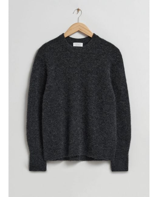 & Other Stories Black Relaxed Alpaca Knit Sweater