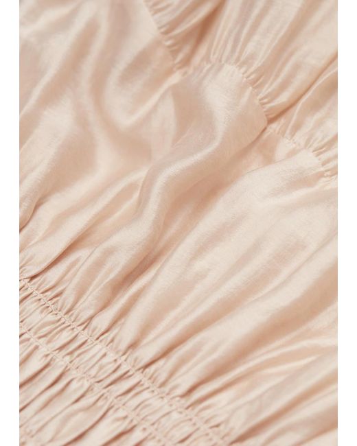 & Other Stories Natural Ruched Midi Dress