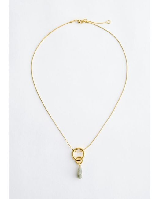 & Other Stories White Labradorite Pendant Necklace