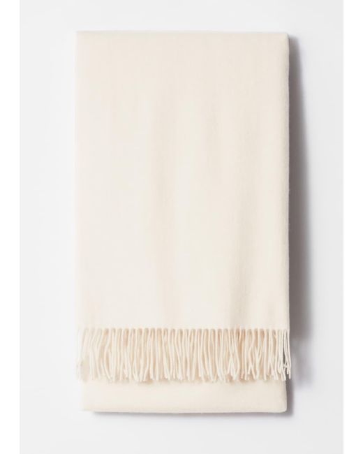 & Other Stories Natural Fringed Wool Blanket Scarf