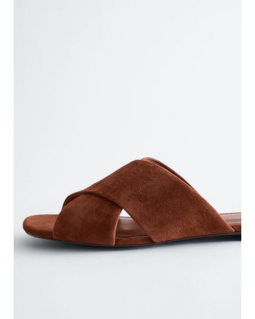 & Other Stories Brown Crossover Sandals