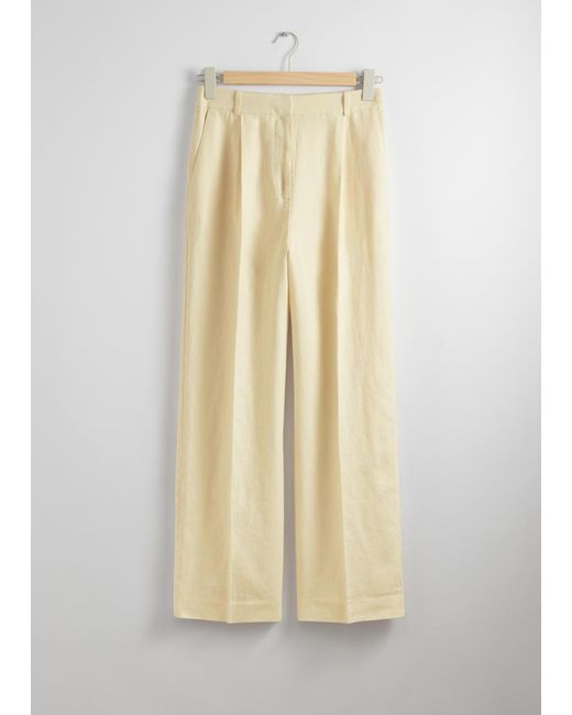 & Other Stories Natural Weite Leinenhose