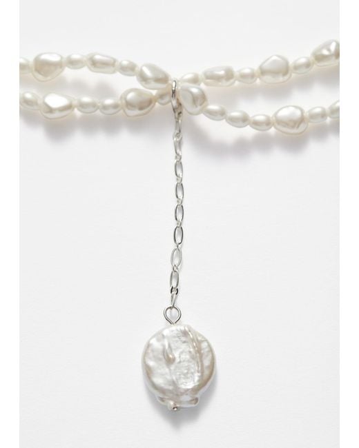 & Other Stories Natural Pendant Pearl Choker