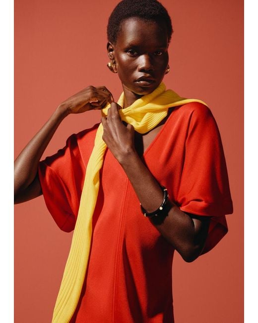 & Other Stories Yellow Ribbed Top
