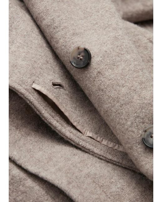 & Other Stories Multicolor Voluminous Belted Wool Coat