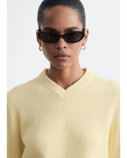 & Other Stories Natural V-Neck Jumper