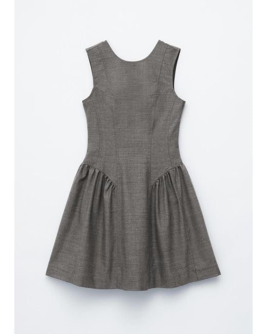 & Other Stories White Flared Wool Mini Dress