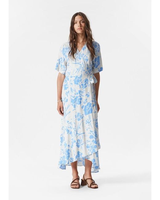 & Other Stories Blue Wrap Midi Dress