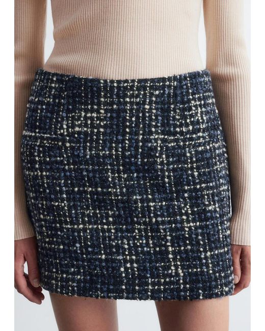 & Other Stories White Structured Wool-Blend Mini Skirt